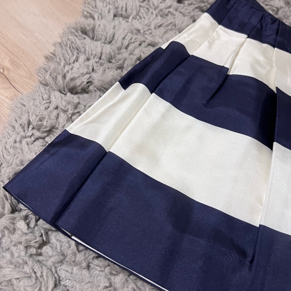 J.Crew Skirt Womens size 0 Blue White Striped Silk Lightweight Mini skirt - Picture 7 of 8